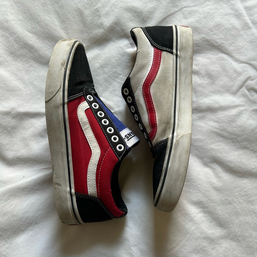 Vans Black and Red Classic Sneakers